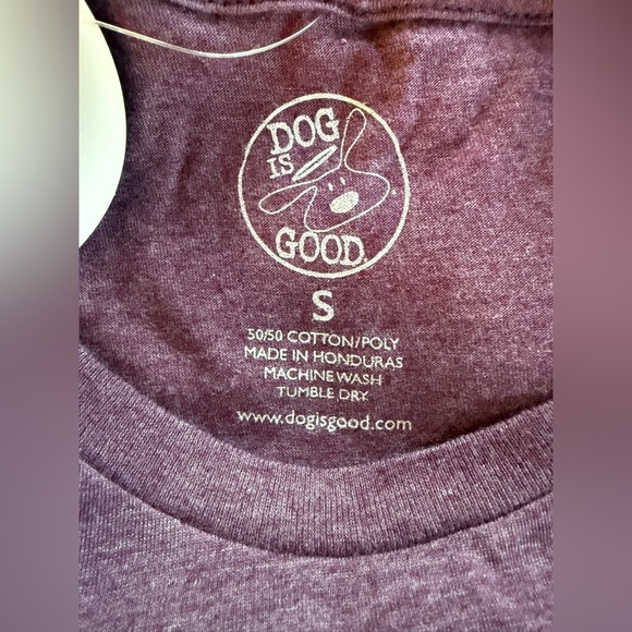 Dog is Good "Dog Lover" Bolo Logo T-shirt Plum ~ Small - Picture 3 of 7